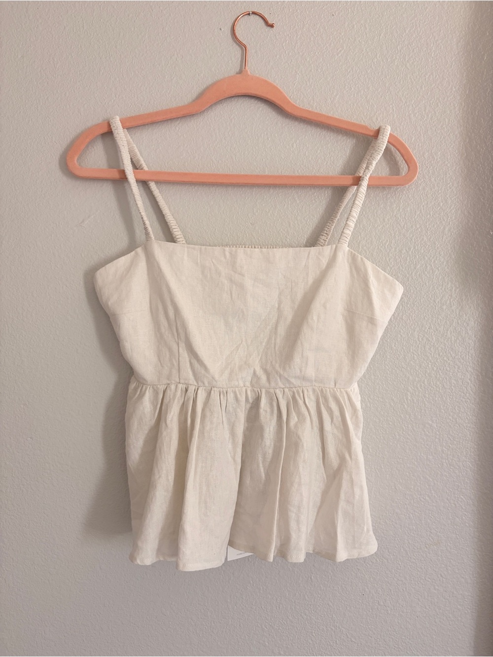 Forever 21 Cream Peplum Cami with Rope Straps